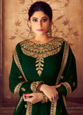Deep Green Golden Party Wear Anarkali Suit