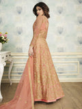 Peach Heavy Indo Western Wedding Lehenga
