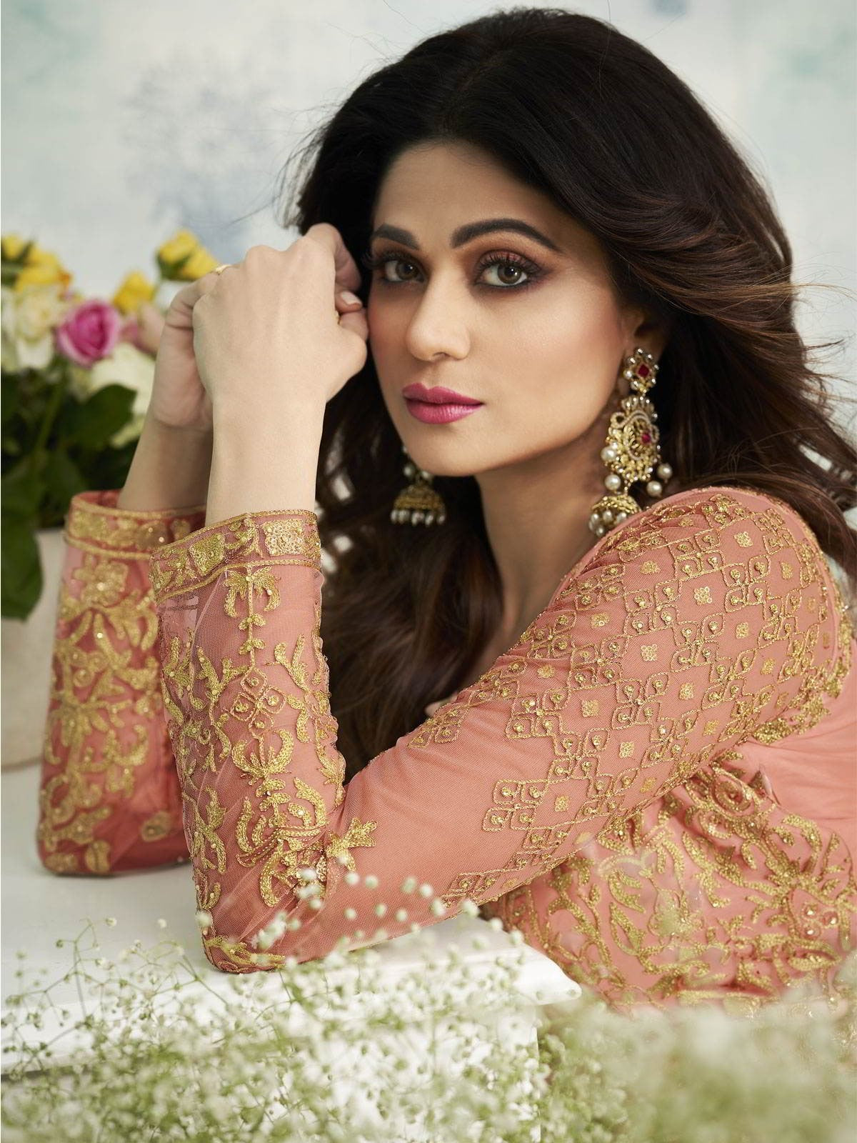 Peach Heavy Indo Western Wedding Lehenga
