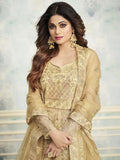 Golden Indo Western Wedding Lehenga
