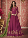 Pink And Green Traditional Anarkali Suit