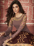 Mauve And Maroon Traditional Anarkali Suit