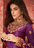 Purple And Golden Anarkali Lehenga Suit