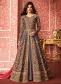 Mauve And Pink Anarkali Lehenga Suit