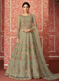 Light Green Multi Embroidered Anarkali Suit