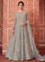 Light Blue Golden Embroidered Anarkali Suit