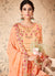 Light Orange Floral Embroidered Anarkali Suit
