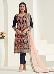 Navy Blue Salwar Kameez 