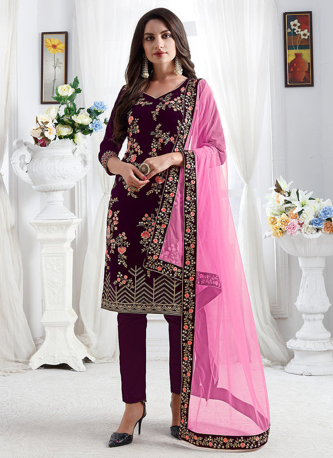 Embroidered Designer Pant Suit