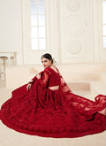 Bridal Red Pearl Embroidered Wedding Lehenga Choli