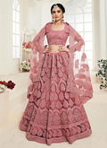 Blush Pink Pearl Embroidered Wedding Lehenga Choli