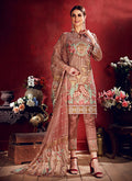 Indian Clothes - Light Pink Embroidered Pakistani Pants Suit