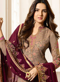 Brown Dual Tone Ethnic Embroidered Pakistani Pant Suit