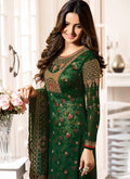 Green All Over Ethnic Embroidered Pakistani Pant Suit
