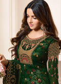 Green All Over Ethnic Embroidered Pakistani Pant Suit