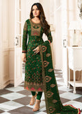 Green All Over Ethnic Embroidered Pakistani Pant Suit