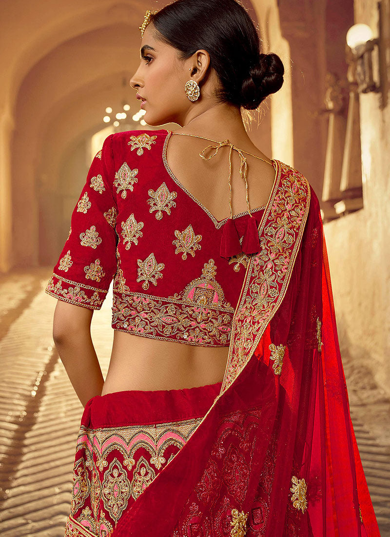 Indian Lehanaga - Bridal Red Wedding Lehenga Choli