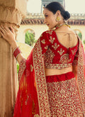 Indian Lehanga - Red And Golden Wedding Lehenga Choli