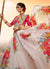Indian Clothes - White And Pink Floral Printed Lehenga Choli