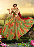 Indian Lehangas - Green And Red Lehenga Choli In usa uk canada