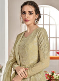 Embroidered Flared Anarkali Suit