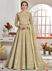 Embroidered Flared Anarkali Suit