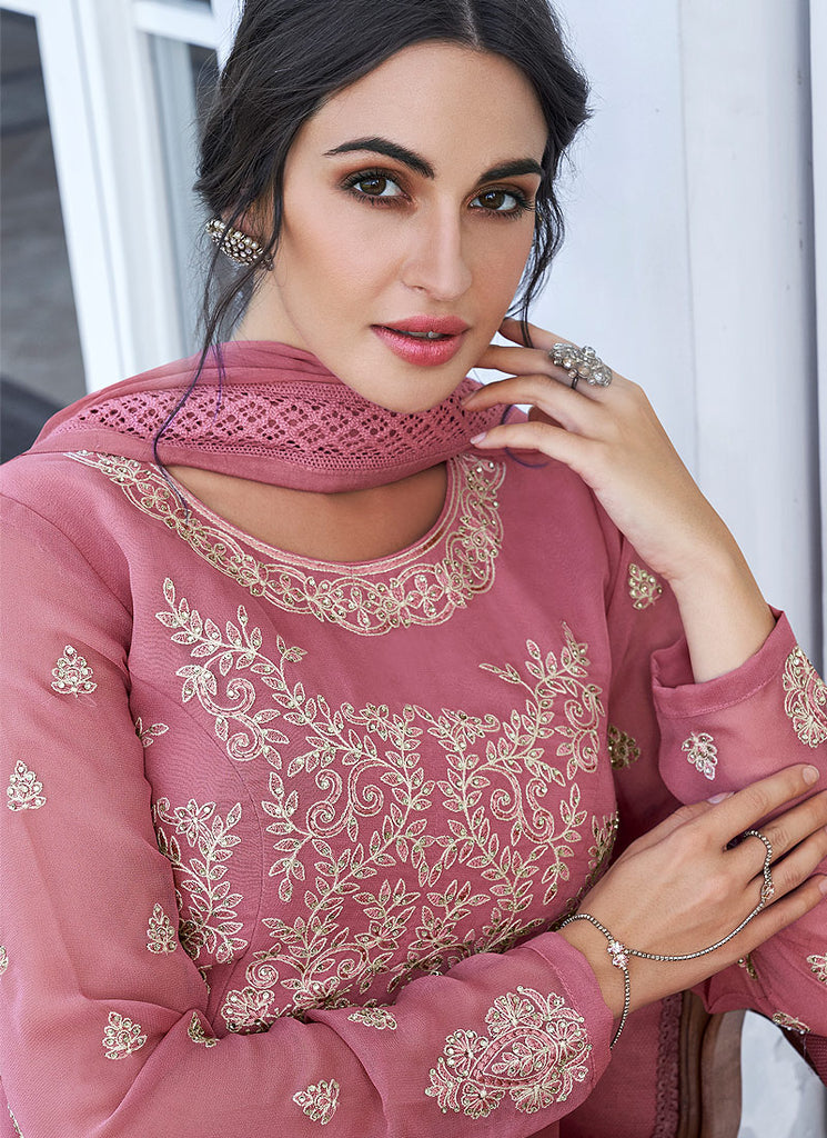 Lucknowi Embroidered Anarkali Suit