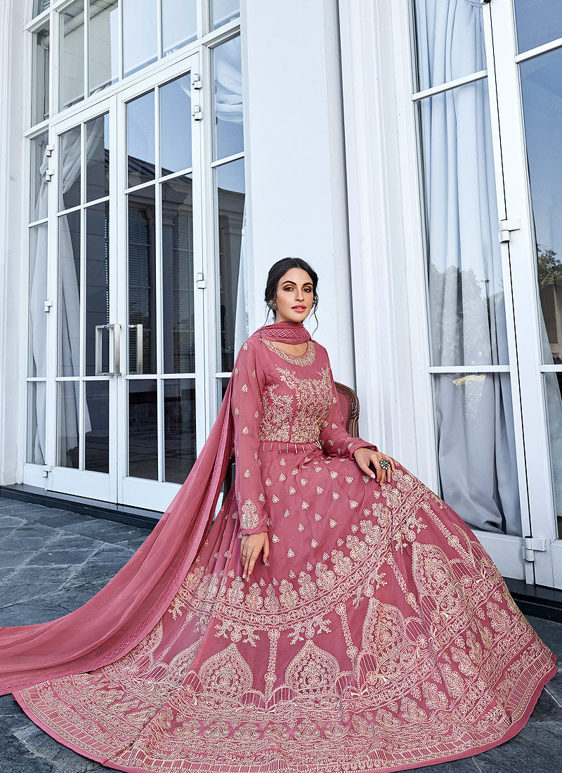 Lucknowi Embroidered Anarkali Suit
