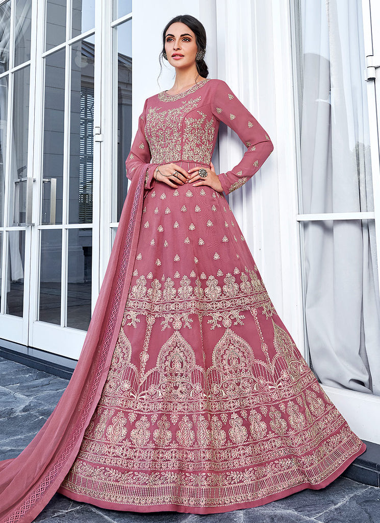 Lucknowi Embroidered Anarkali Suit
