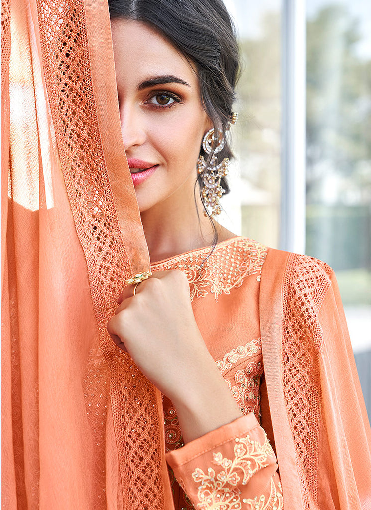  Lucknowi Embroidered Anarkali Suit