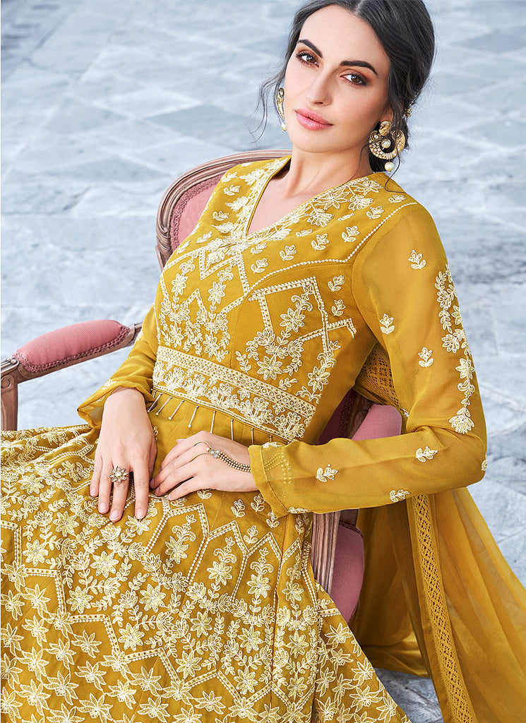 Lucknowi Embroidered Anarkali Suit