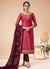 Pink And Maroon Embroidered Salwar Suit
