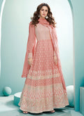 Light Pink Lucknowi Embroidered Anarkali Suit