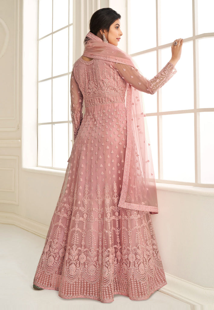 Soft Pink Anarkali Suit  In usa uk canada