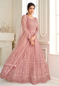 Soft Pink Embroidered Wedding Anarkali Suit 