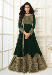 Green Embroidered Anarkali Suit