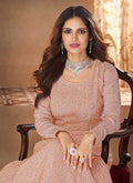 Pale Pink Designer Anarkali Suit In Uk