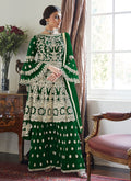 Dark Green Multi Embroidered Designer Sharara Suit