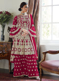 Hot Pink Multi Embroidered Designer Sharara Suit