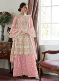 Light Pink Multi Embroidered Designer Sharara Suit