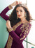 Indian Clothes - Plum Embroidered Anarkali Suit