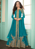 Aqua Blue Anarkali Suit