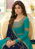 Indian Clothes - Blue Designer Anarkali Suit
