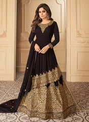 Deep Brown Anarkali Lehenga