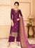 Plum Jacquard palazzo Suit