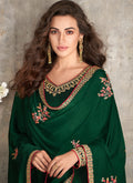 Indian Clothes - Dark Green Palazzo Style Pant Suit In usa uk canada
