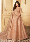 Peach Sequence Anarkali Suit