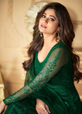 Indian Clothes - Dark Green Sequence Embroidered Anarkali Suit