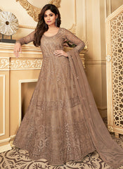 Beige Sequence Anarkali Suit