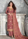 Rose Gold Embroidered Pakistani Palazzo Suit